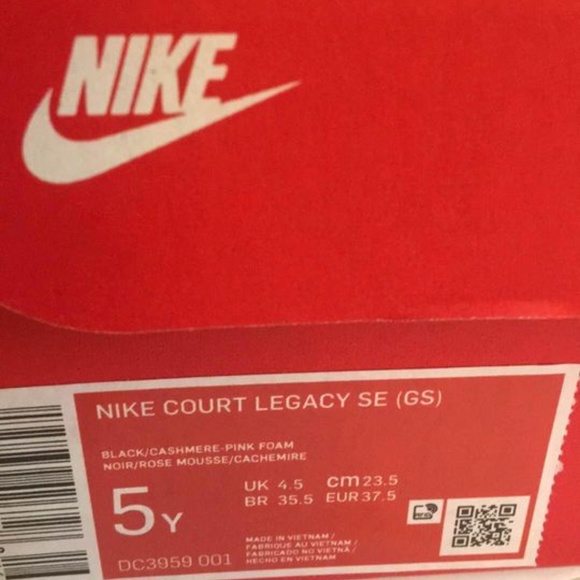 BRAND NEW youth girl Nike court legacy se leather shoes size 5Y - Picture 7 of 7